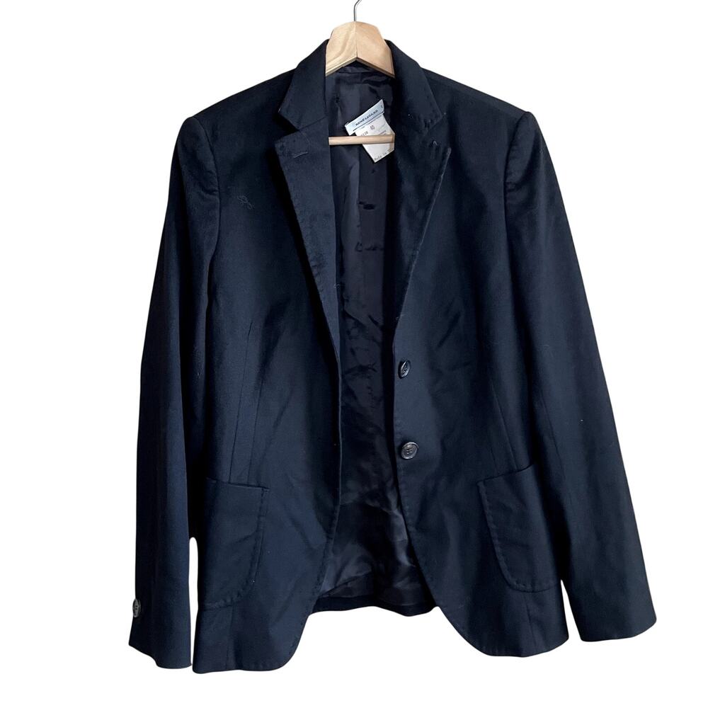 Rene Lezard 97% cashmere black blazer button front women's M european design